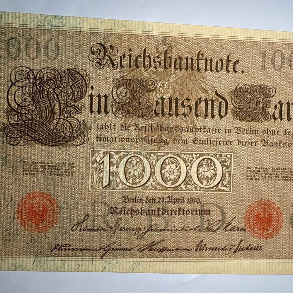 1910 German Reichsbanknote - set of 6